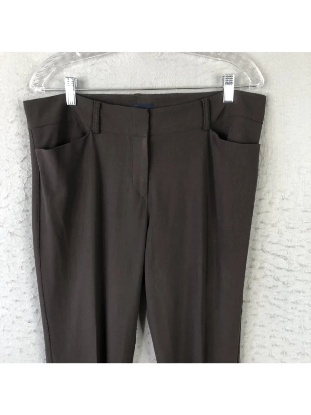 Piazza Sempione Pants Womens IT 46 Brown Wool Twill Tapered Dressy Made Italy